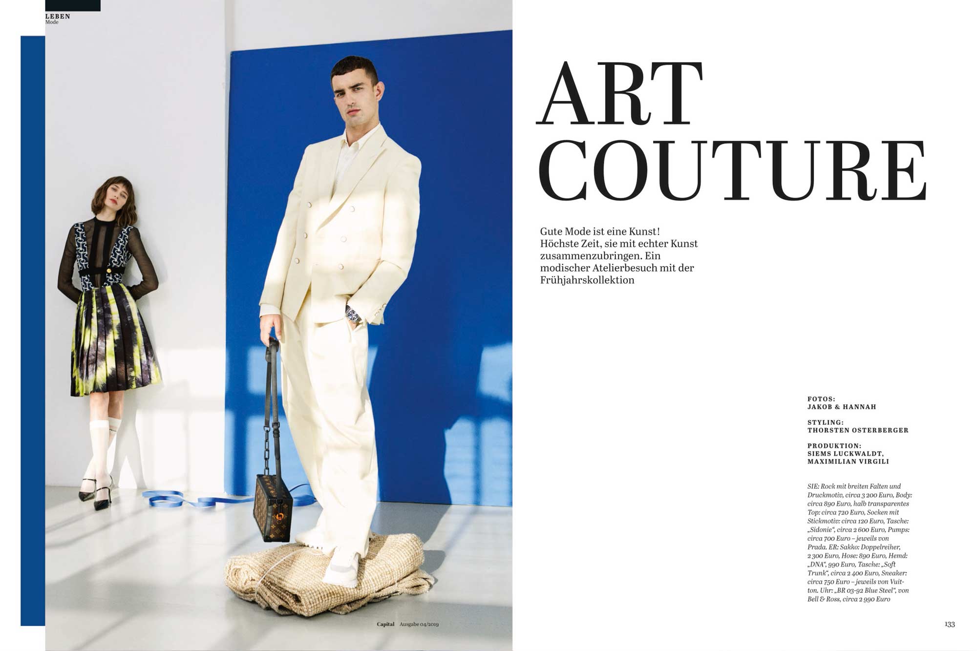 Art Couture for Capital magazine, photographed by Jakob Skorupa and Hannah Westermann